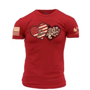 Grunt Style Men's T-Shirt Large Love Box Be Mine Valentines Hearts, 12 Guage Red